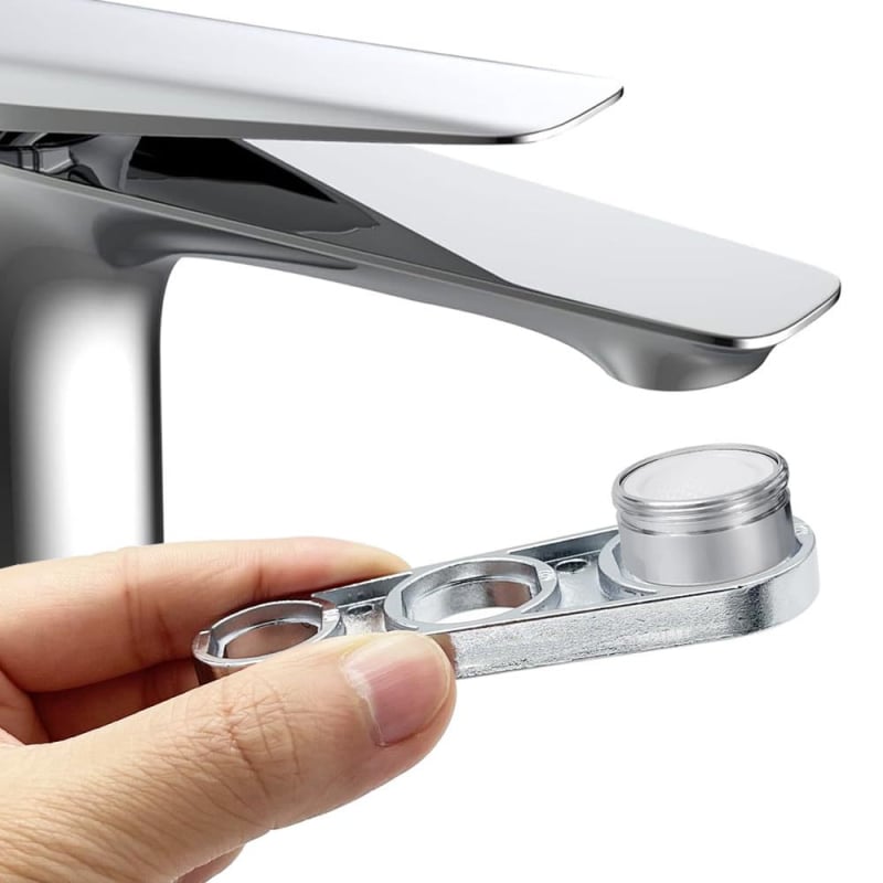 6‑в‑1 гаечен ключ за кран за демонтаж на аератор и накрайник на чучура, цинкова сплав, електроплатиране