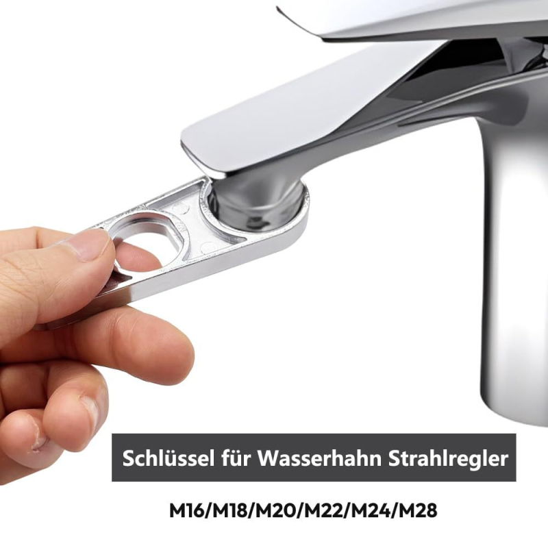 6‑в‑1 гаечен ключ за кран за демонтаж на аератор и накрайник на чучура, цинкова сплав, електроплатиране