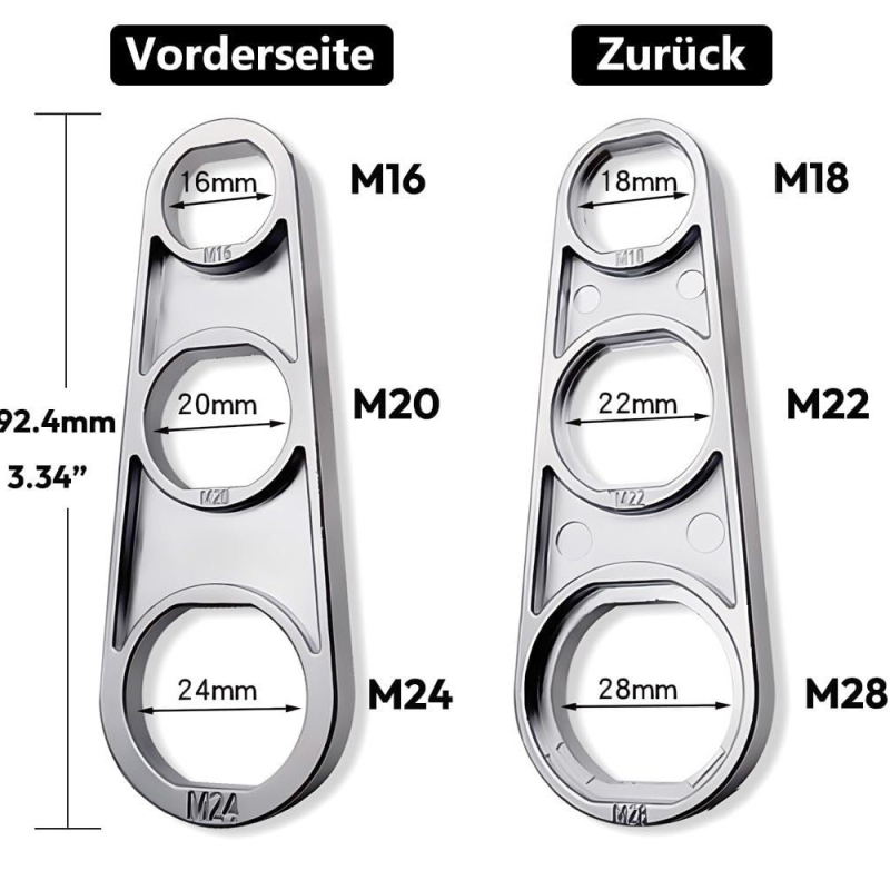 6‑в‑1 гаечен ключ за кран за демонтаж на аератор и накрайник на чучура, цинкова сплав, електроплатиране