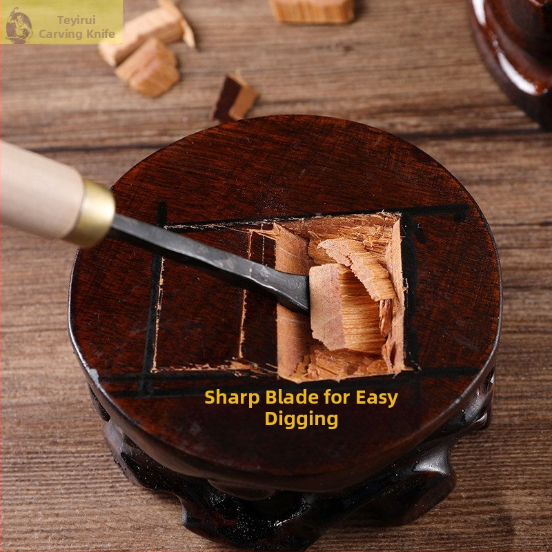 Дърворезбарски инструменти, ръчно изработен комплект за дърворезба с резци за лъжица и изработка на плочи, глава с въртяща се форма, кръгло острие