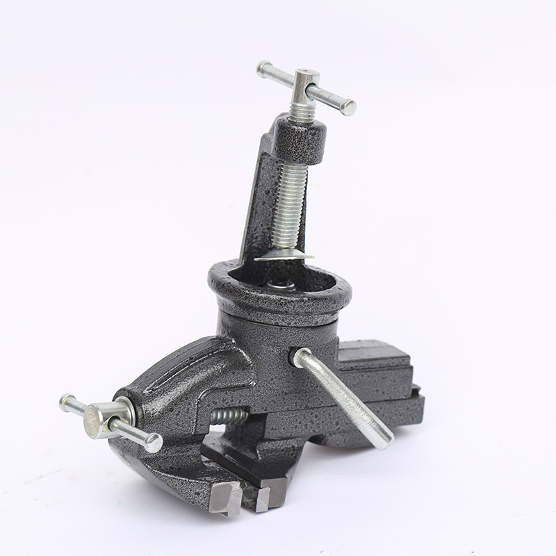 Мини тежък държач за маса с плоски челюсти и въртене на 360° (Lake Sai; 45# стомана; Тегло 1.5)