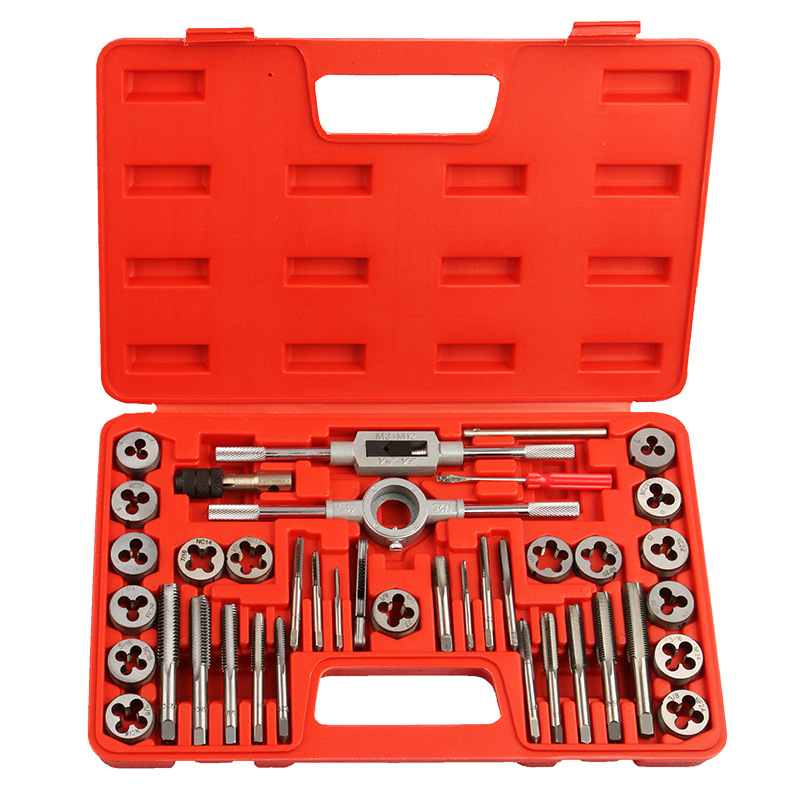 God Super 40 darabos metrikus és hüvelykes menetkészlet kézi Tap Wrench