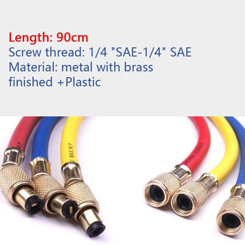 Ελαστικός σωλήνας ψυκτικού για κλιματισμό, σύνδεση 1/4 ίντσας, συμβατός με R12/R22/R502