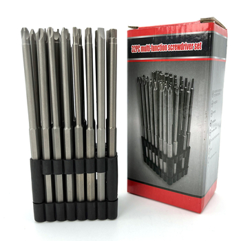 32-частен удължен комплект битове за електрическа бормашина и винтоверт, включва шестограмен, кръстовиден и плоски битове