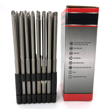 32-частен удължен комплект битове за електрическа бормашина и винтоверт, включва шестограмен, кръстовиден и плоски битове