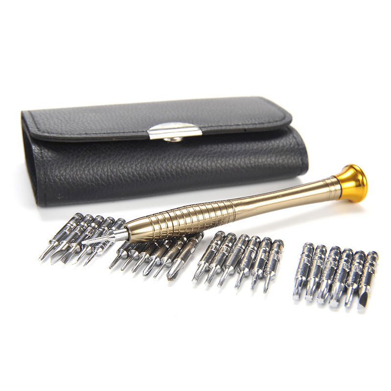 Комплект отверки, 25 части, Cr_V хром-ванадий стомана, модел 2518, нермагнитен, за ремонт на мобилни телефони, лаптопи и очила