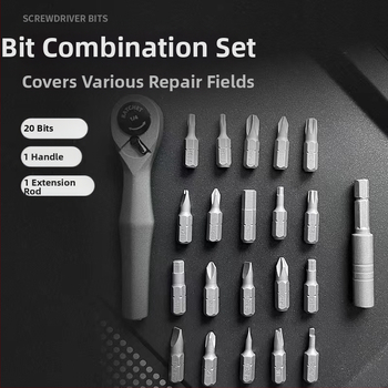 22-in-1 atsuktuvų rinkinys su ratuku ir magnetinėmis CR-V plieno bitėmis, 260 g