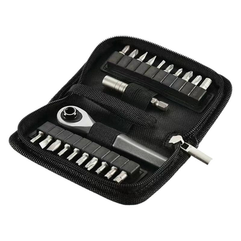 22-in-1 atsuktuvų rinkinys su ratuku ir magnetinėmis CR-V plieno bitėmis, 260 g