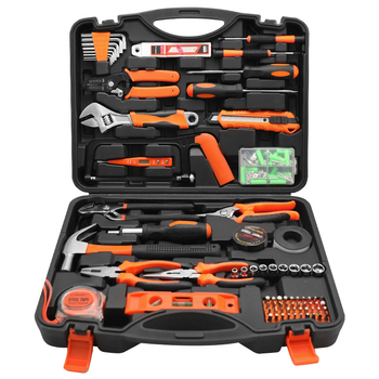 CREST Κιβώτιο εργαλείων από ανθρακούχο ατσάλι για οικιακές επισκευές, 138-τεμάχιο πολυλειτουργικός κιτ συντήρησης ηλεκτρολογίας, στυλ Formula, οικιακή χρήση