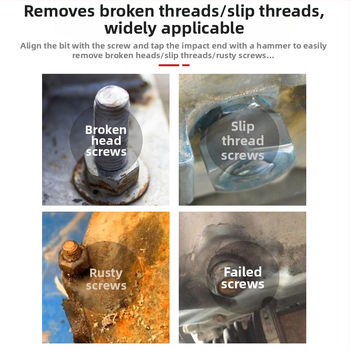 7 dalių smūginis atsuktuvų rinkinys, daugiafunkcis auto remonto darbams, chromo-vanadžio plienas, PH3 PH4 antgaliai, metrinis standartas