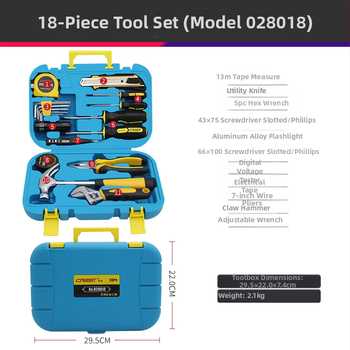 Σετ εργαλείων οικιακής χρήσης 18 τεμαχίων, από χάλυβα άνθρακα, Red μάρκα