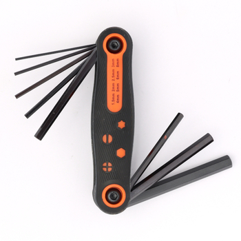 8-елементен сгъваем аллен ключ комплект, преносим шестограмен набор, хром-ванадиева стомана, тегло 0.239