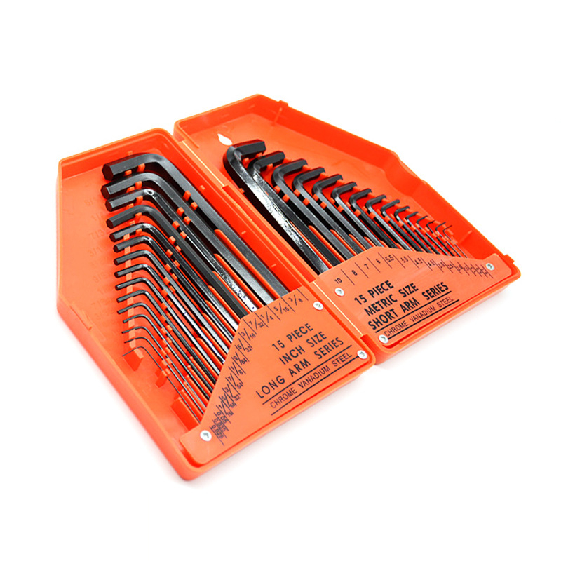 30-частен комплект шестограмен гаечен ключ, стомана с висок въглерод