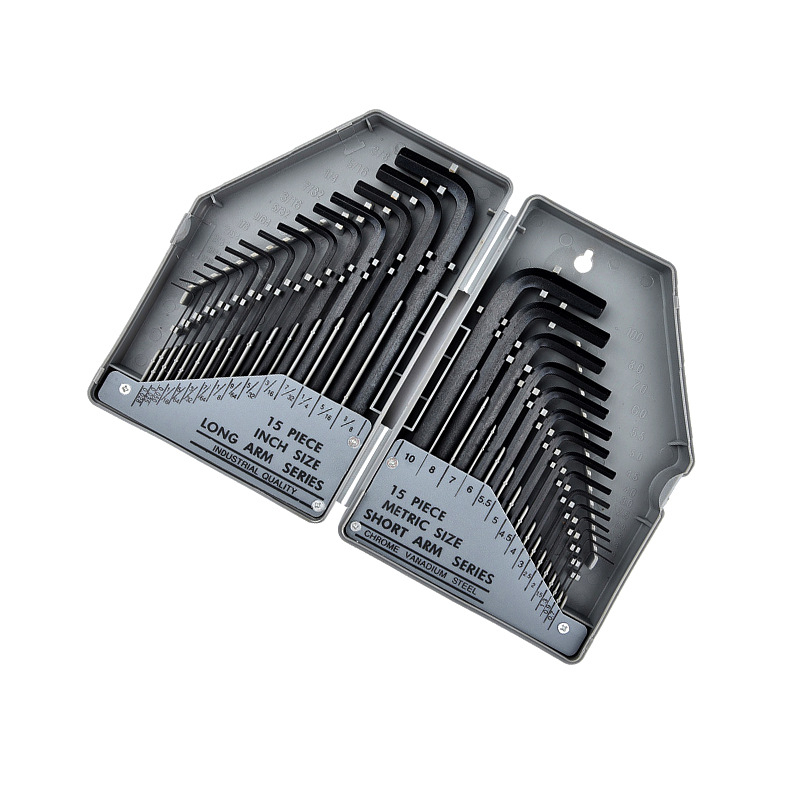 30-частен комплект шестограмен гаечен ключ, стомана с висок въглерод