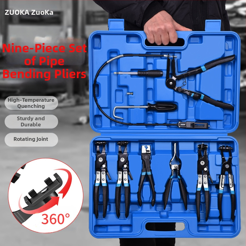 Set de 9 piese clește pentru conducte de apă auto, din oțel crom-vanadiu