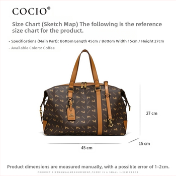 COCIO Τσάντα ταξιδιού και γυμναστικής – PVC, ανθεκτική στη φθορά, μοτίβο με γράμματα, Unisex