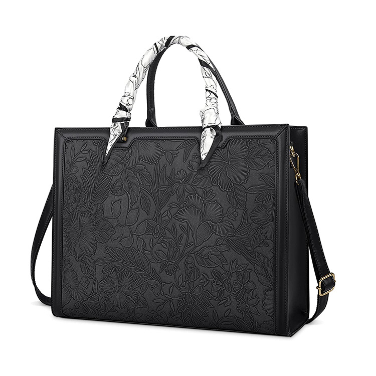 Geantă Tote din Oxford, cu fermoar, căptușeală din nailon, formă orizontal pătrată, buzunar exterior deschis.