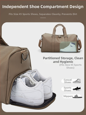 Τσάντα γυμναστικής με διαχωρισμό υγρών/ξηρών, PU υλικό, 20–35L, Unisex, Αστικός στυλ για εξωτερικές προπονήσεις