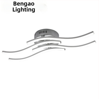 LED lubų šviestuvas su keturiomis bangomis, skirtas svetainei ir miegamajam, modernus minimalistinis dizainas, aliuminio korpusas, 85–265V, CRI ≥90, apšvietimo plotas 10–15㎡