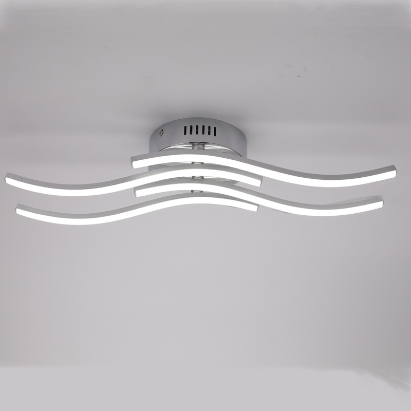 LED lubų šviestuvas su keturiomis bangomis, skirtas svetainei ir miegamajam, modernus minimalistinis dizainas, aliuminio korpusas, 85–265V, CRI ≥90, apšvietimo plotas 10–15㎡