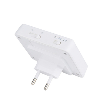 Нощна лампа с PIR детектор, захранвана от контакт, LED 0.8W, обхват 5–8 м, модел NL001, PC корпус