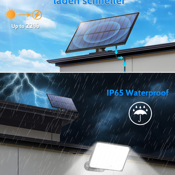 Ηλιακής τροφοδοτούμενη λάμπα τοίχου και κήπου με διαχωρισμένο σχέδιο, IP65, 2W, 3,7V, μοντέλο T-127