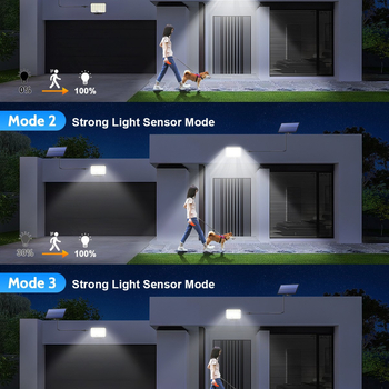 Ηλιακής τροφοδοτούμενη λάμπα τοίχου και κήπου με διαχωρισμένο σχέδιο, IP65, 2W, 3,7V, μοντέλο T-127