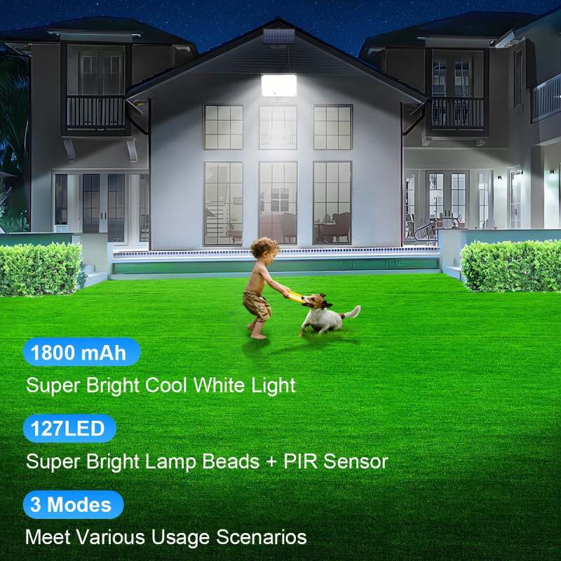 Слънчево захранвана стенна и градинска лампа със разделен дизайн, IP65 защита, 2W, 3.7V, модел T-127