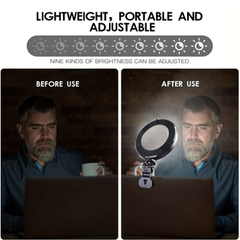Ring light για smartphone - Κλιπ LED φωτιστικό για βίντεο και selfie, ρυθμιζόμενο, USB 5V, πλαστικό αμπαζούρ