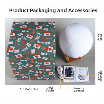 Φωτιστικό νυχτερινού φωτός σε σχήμα πλανήτη με PLA σώμα, ενσωματωμένη μπαταρία, αφής διακόπτης