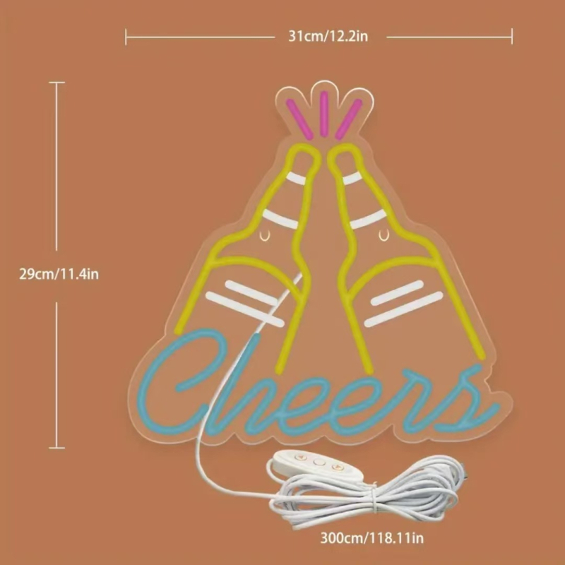 LED falikar dekorációs világítás – modell Cheers, USB tápegység, bemeneti feszültség 5V, IP42, élettartam 500000 óra