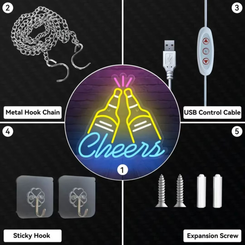 LED falikar dekorációs világítás – modell Cheers, USB tápegység, bemeneti feszültség 5V, IP42, élettartam 500000 óra