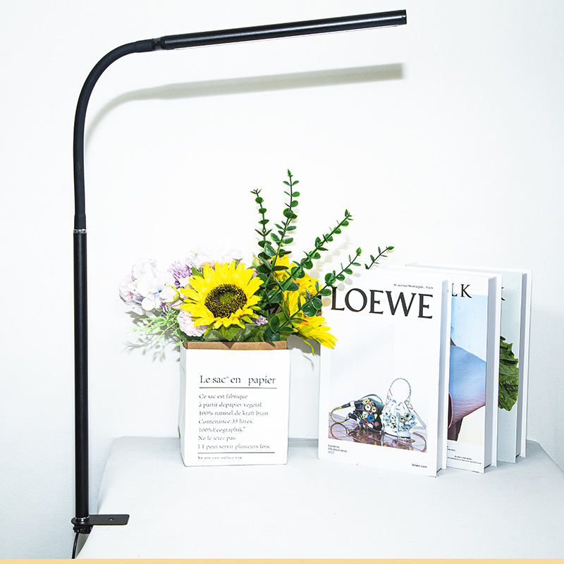 LED biuro lemputė akims apsaugoti su sulenkiamu klipu, viso spektro šviesa, žemas mėlynos šviesos lygis, reguliuojamas ryškumas, 13W