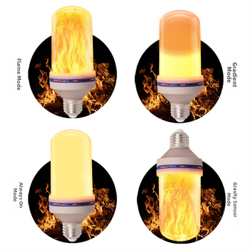 Лампа с имитация на пламък, 360° лъчение, IP54, база Е27, 85-265V AC, 230 lm, живот 10000 ч