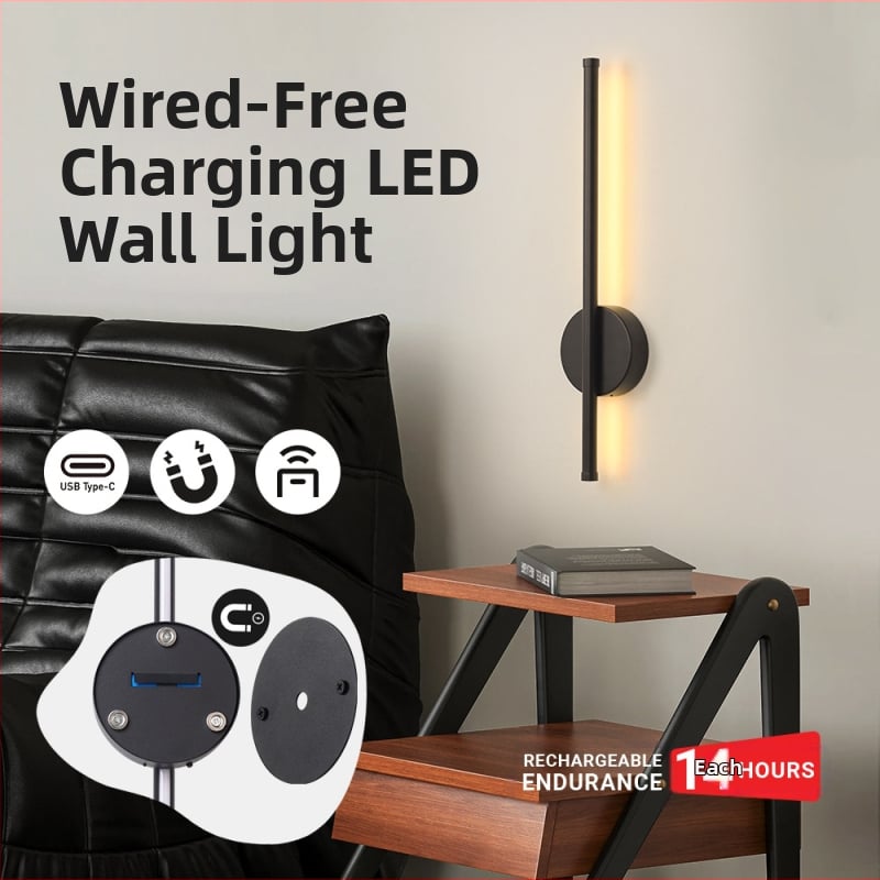 Κυκλική μαγνητική τοίχικη λάμπα LED, με τηλεχειριστήριο, χωρίς καλώδια, αλουμινένιο σώμα, σκανδιναβικό στυλ