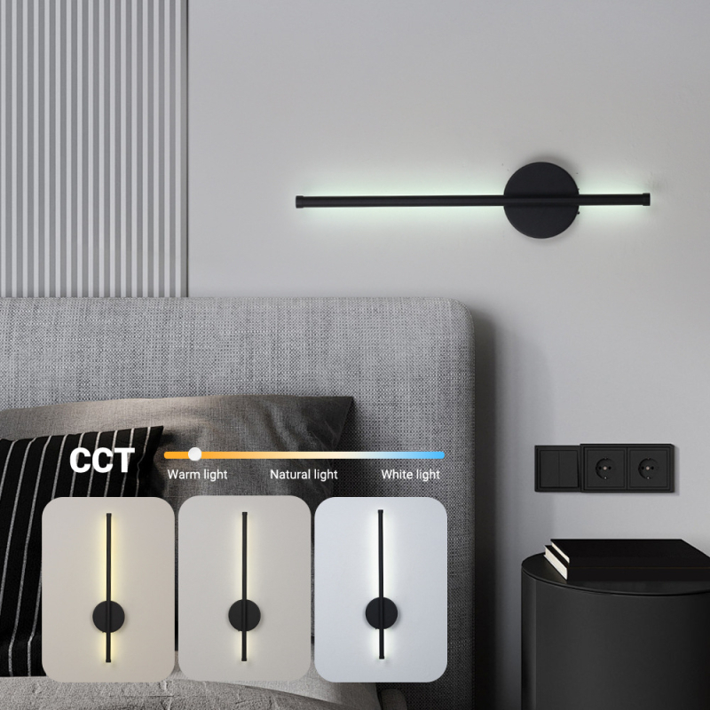 Apaļā magnētiskā sienas gaisma ar LED, ar tālvadību, bez vadiem, alumīnija korpuss, nordiskais stils