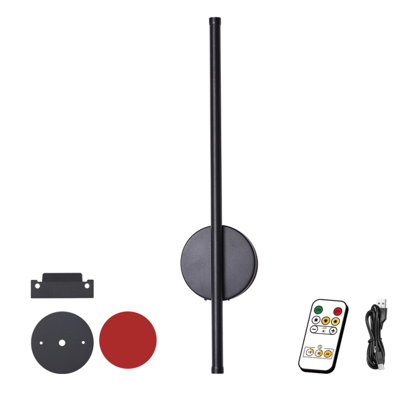 Apaļā magnētiskā sienas gaisma ar LED, ar tālvadību, bez vadiem, alumīnija korpuss, nordiskais stils