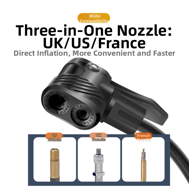 Педална въздушна помпа за автомобили, велосипеди, мотоциклети и електрически превозни средства — високо налягане, едноцилиндрова, 25 л/мин, с манометър