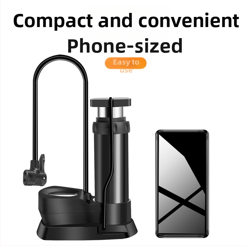 Педална въздушна помпа за автомобили, велосипеди, мотоциклети и електрически превозни средства — високо налягане, едноцилиндрова, 25 л/мин, с манометър