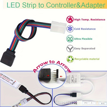 LED 5050 γυμνή πλακέτα λαμπτήρας με εξαρτήματα, RGB σύνδεση, 4P συνδετήρες χωρίς συγκόλληση