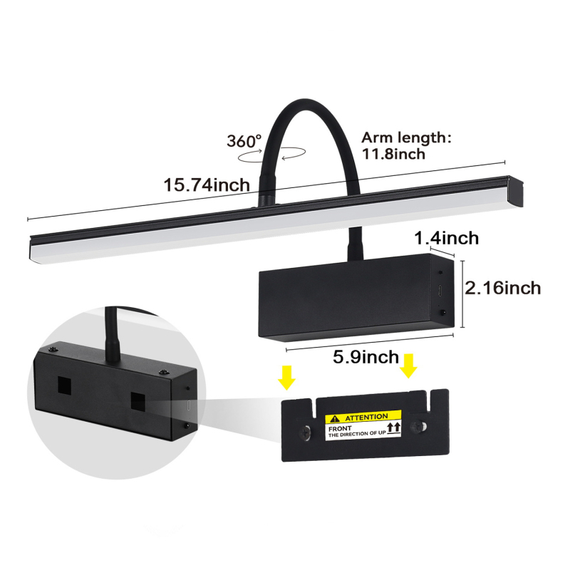 Warminson 1699 — LED огледална лампа за стена, електронен трансформатор, ≤36V, модерен стил
