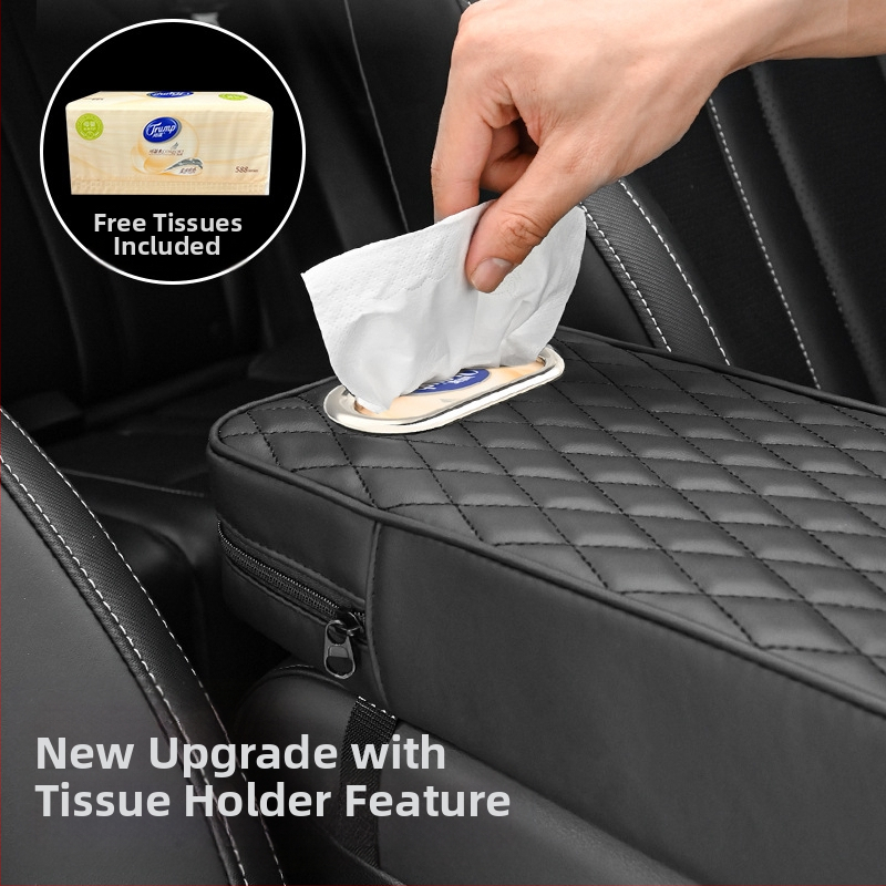 Подлакътник за автомобил, кожен, мемори пяна, модел APR02, универсална съвместимост