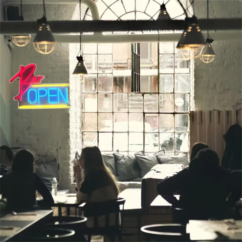 Semn LED cu cuvânt OPEN, flux luminos 2000 lm, 12V, IP65