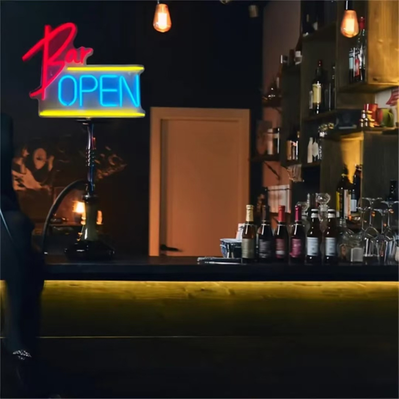 Semn LED cu cuvânt OPEN, flux luminos 2000 lm, 12V, IP65