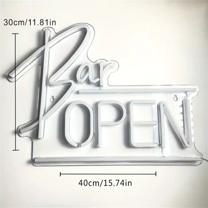 Semn LED cu cuvânt OPEN, flux luminos 2000 lm, 12V, IP65