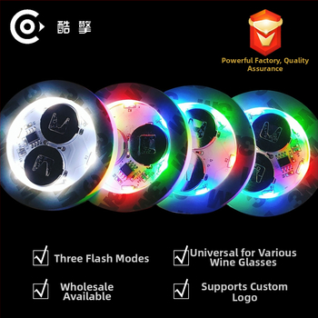 LED φωτιζόμενο σουβέρ ποτηριού - Υλικό: EVA+LED; Σχέδιο: Προσαρμόσιμο; Στυλ: Φωτεινό Λουξ; Χωρίς τροφοδοσία