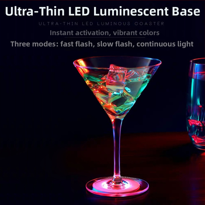 LED világító poháralátét - Anyag: EVA+LED; Mintázat: testre szabható; Stílus: világos luxus; Nincs tápegység