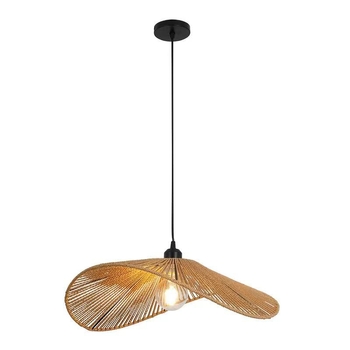 Κρεμαστός πολυέλαιας με καλώδιο – LED φωτισμός, σιδερένιο σώμα, 220V, μία κεφαλή, σκοινί ως φωτιστικό κάλυμμα