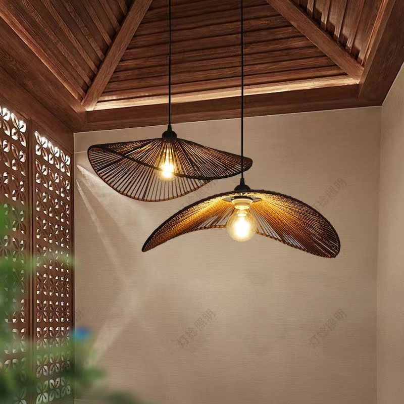 Κρεμαστός πολυέλαιας με καλώδιο – LED φωτισμός, σιδερένιο σώμα, 220V, μία κεφαλή, σκοινί ως φωτιστικό κάλυμμα