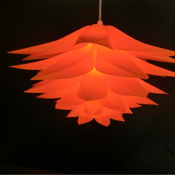 Αβαζούρ λαμπτήρα με έξι στρώσεις διακόσμησης λωτού, για σαλόνι και επιτραπέζιο φωτιστικό, πλαστικό, συμβατός με Ε27, πάχος 0,5 mm, βάρος 0,38 kg